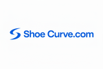 Blue 'Shoe Curve' logo on a white background